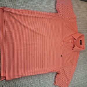 Southern Marsh Polo Shirt Mens XL Orange Stripe Short Sleeve Golf Casual
